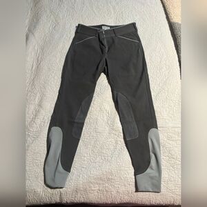 Dover Saddlery knee patch riding pants size 26 Dark gray Great Used Condition